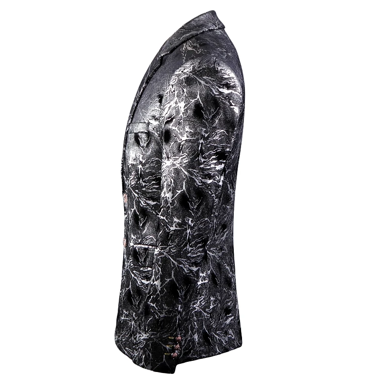 Lv Ba Brand 2018 Fashion Trend Crackle  Printed Suit Jackets Men Party Coat