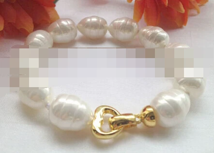 

Hot selling>@@ > 00903 white baroque shape sea shell pearl bracelet -Bride jewelry free shipping
