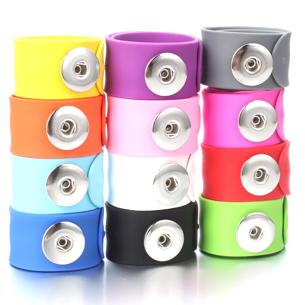 

Newest Snap Jewelry Circle Snap Button Bracelet 18mm 20MM Creative Silica gel Snap Bracelets Bangles For Women Children Fun Gift