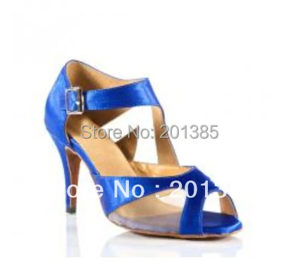 

New Women Blue Satin Salsa Dancing Shoes Latin Dance Shoes All Size