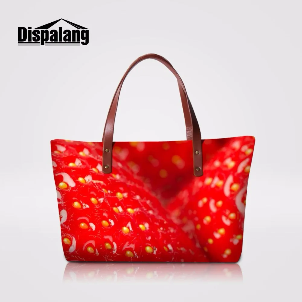 Dispalang Large Hand Bags For Ladies Shopping Office Strawberry Fruit