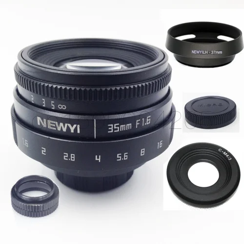 7 в 1 комплект 35 мм f/1,6 CCTV Мини объектив для Panasonic GH3 GH5 GH4 GX85 GM1 GX7 C-M4/3 крепление беззеркальная камера и Бленда адаптер
