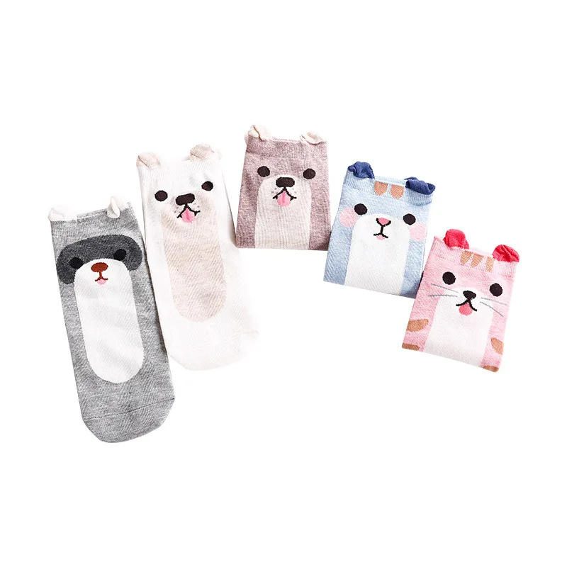 

Japanese straight adult socks Women's cute cotton socks Cartoon three-dimensional ear socks new spring and summer women's socks