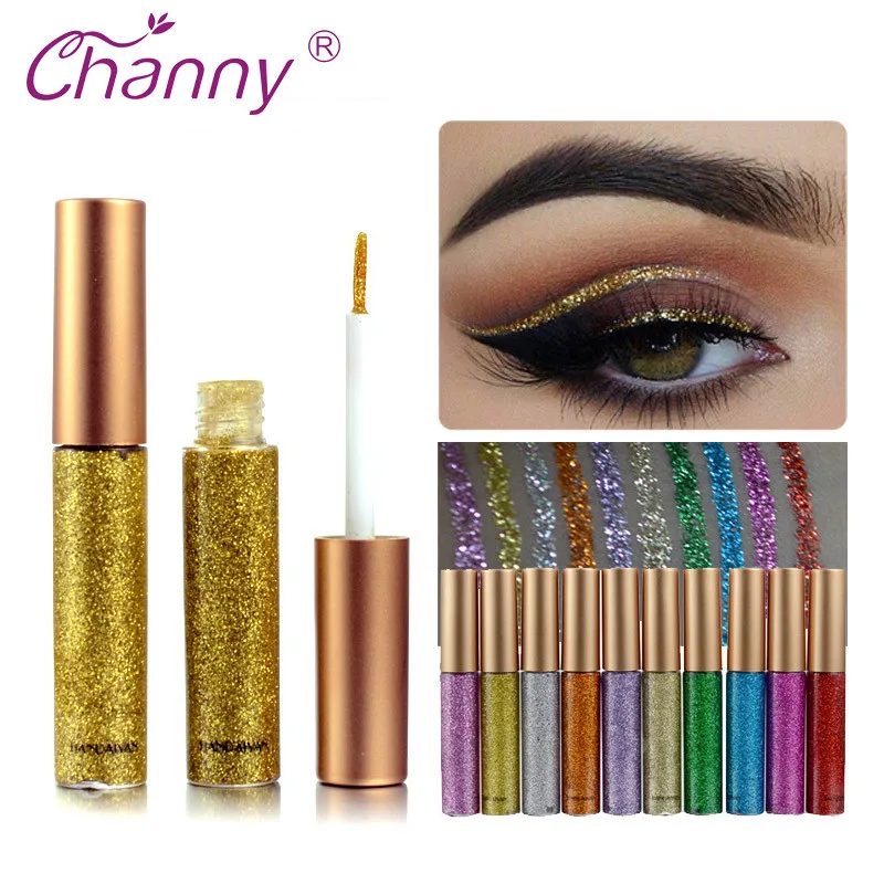 

Shimmer Glitter Eyes Liner Make Up Easy to Wear Waterproof Pigment Red White Gold Liquid Eyeliner Glitter Makeup