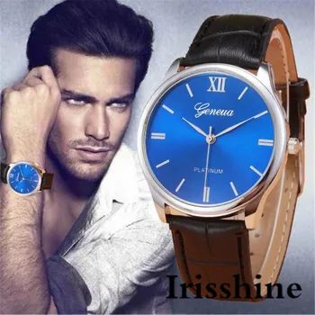 

Irisshine i0689 Retro Men Casual Watch Design Alloy Analog Quartz Wrist Watch Leather Band watch gift