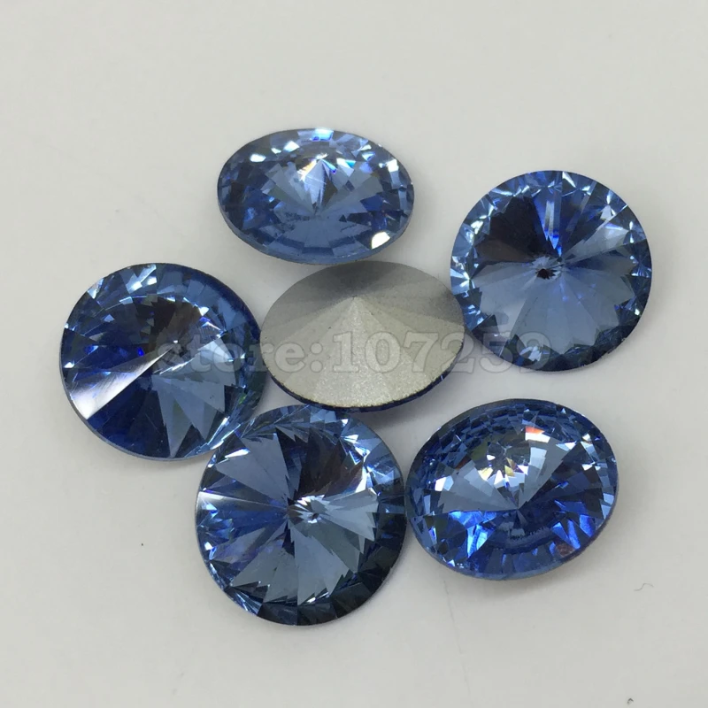 TopStone сапфировый синий круглый стакан Rivoli Хрустальный точечный модный камень для
