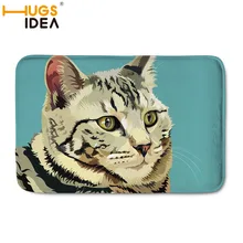 HUGSIDEA прекрасный кот печать фланель двери Коврики дома декоративные мягкие Нескользящие входная дверь Коврики Ковры пол двери прихожей Коврики