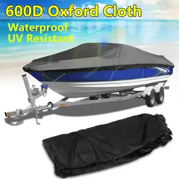 

Heavy Duty 600D Trailerable Boat Cover Waterproof Anti-UV Ship Boat Awning Fishing Ski Speedboats Boat Cover