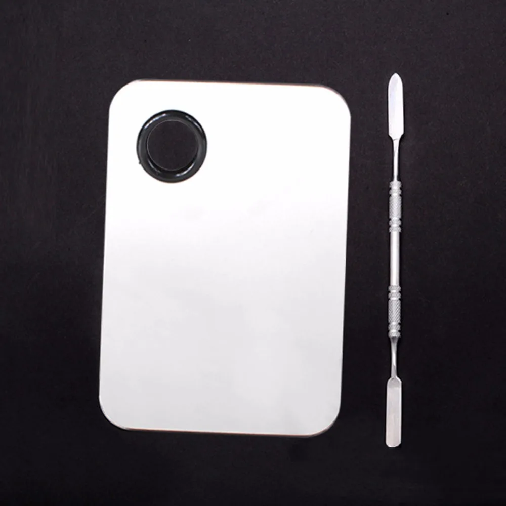 

Stainless Steel Makeup Mixer Nail Art Polish Mixing Plate Pen Foundation Make up Nail Decor Tool