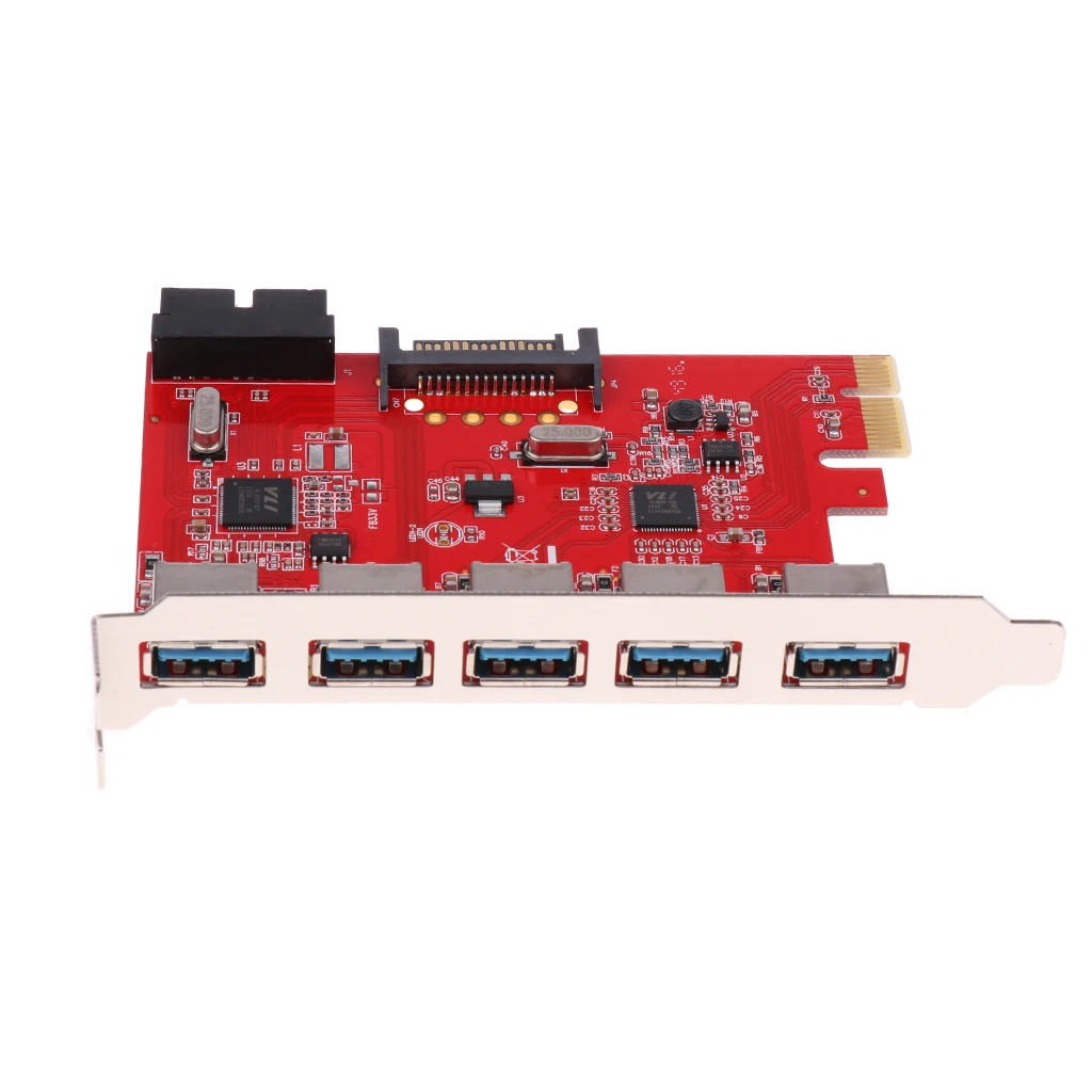 5 Ports PCI-E PCI Express Card to USB 3.0 19 Pin Connector Adapter