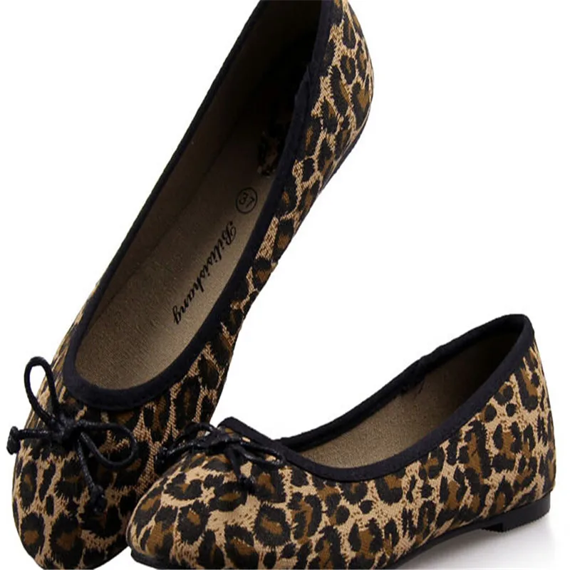

Spring Summer women shoes leopard print casual woman flat shoes large size female single shoes female flats size EU35-41 zapatos