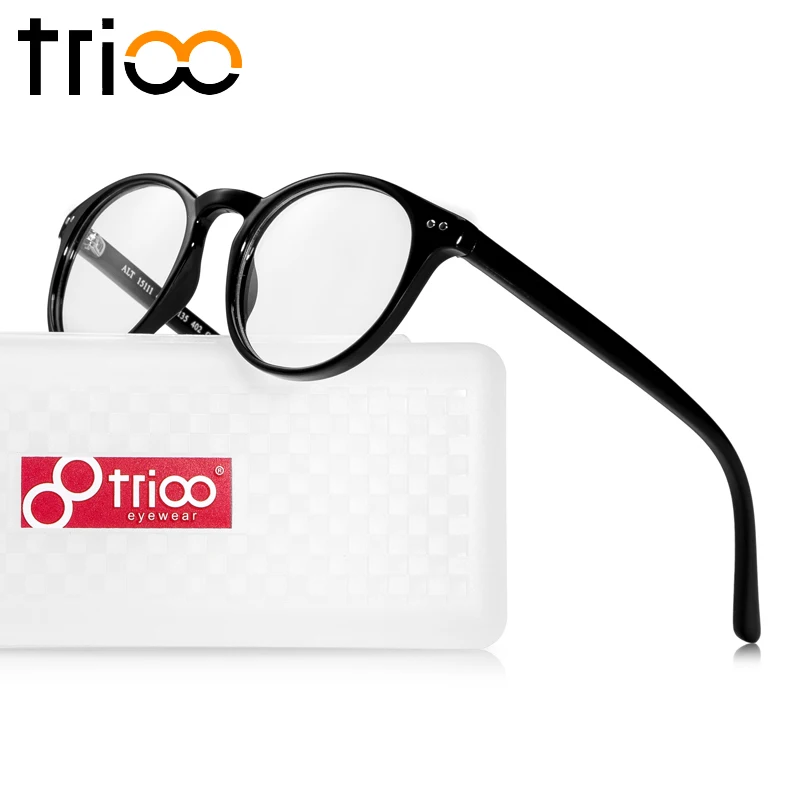 Винтажные оптические очки TRIOO компьютерные по рецепту черная оправа прозрачные
