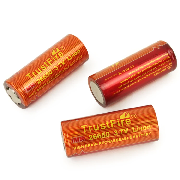 

8pcs/lot TrustFire High Drain IMR 26650 3.7V 3400mAh Rechargeable Lithium Battery Cell For E-cigarettes Discharge Current 60A