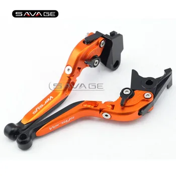 

For KAWASAKI KLE 650 Versys 2006 2007 2008 Orange Motorcycle Adjustable Folding Extendable Brake Clutch Lever Logo Versys