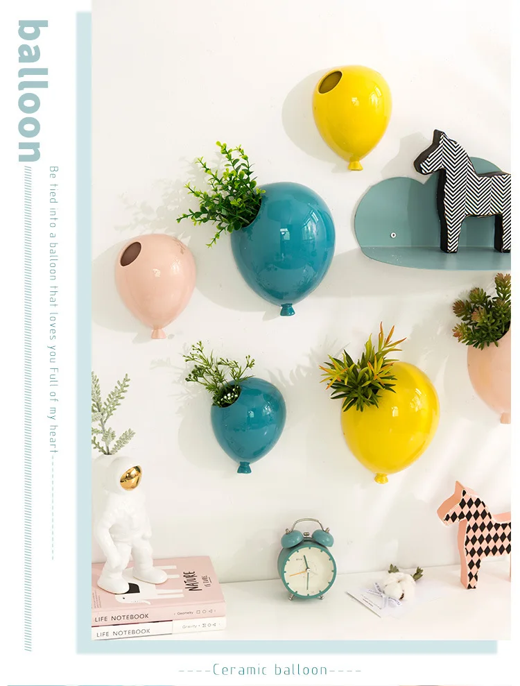 Креативные керамические воздушные шары, декоративная настенная ваза для цветов, украшение для дома, свадьбы, вечеринки, ресторана, бара, фарфоровые подвесные вазы