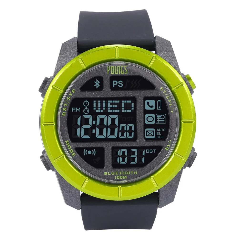 

Youngs PS1501 Bluetooth Outdoor Smart Watch 100M Water Resistance for Smartphone Call Notice Sync Time Find Phone SOS Pacer
