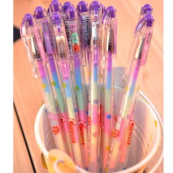 

10Pcs/lot Rainbow Color Gel Pen 6 In 1 Color Pens DIY Album Photo Decoration Highlighter Marker Pen Office Supplies