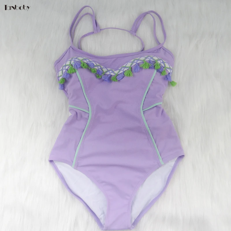 

Small Cup swimming suits One-piece Womens Swimwear Set Sexy Cross Bandage Swimsuit 2018 One Piece Purple Beachwear
