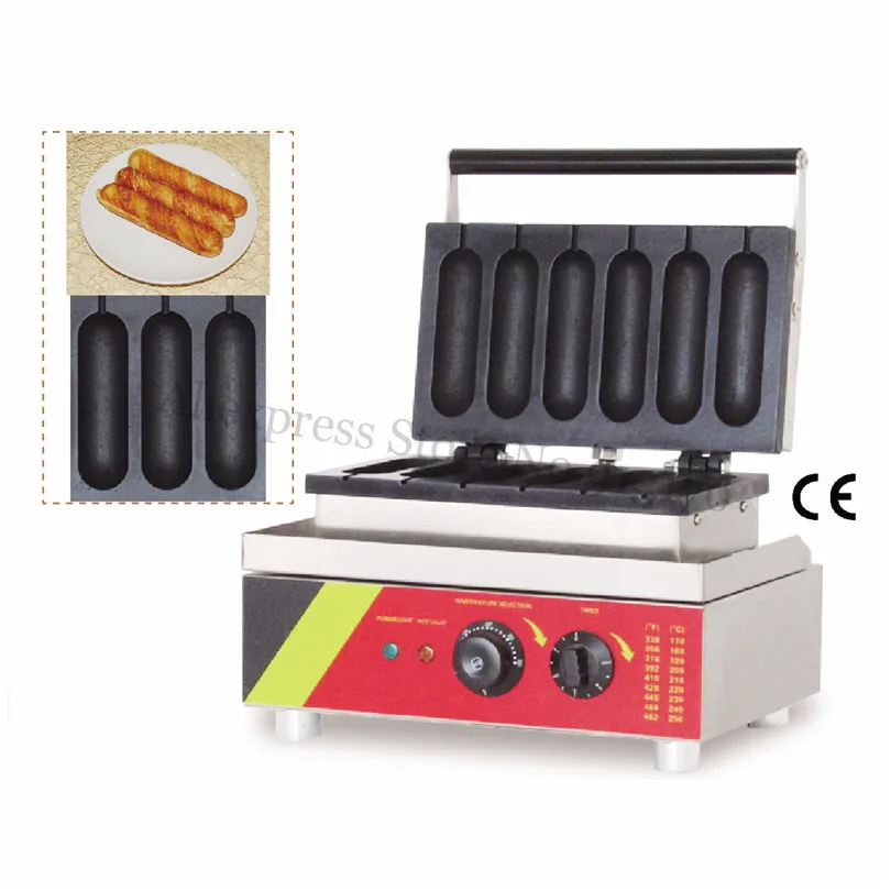 Stainless Steel Hot Dog Waffle Machine Electric Lolly Bread Maker 220V