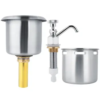 

Stainless Steel Dipperwell Set Faucet and Sink Coffee Shop Accessory Washing Tool Coffee Accessories