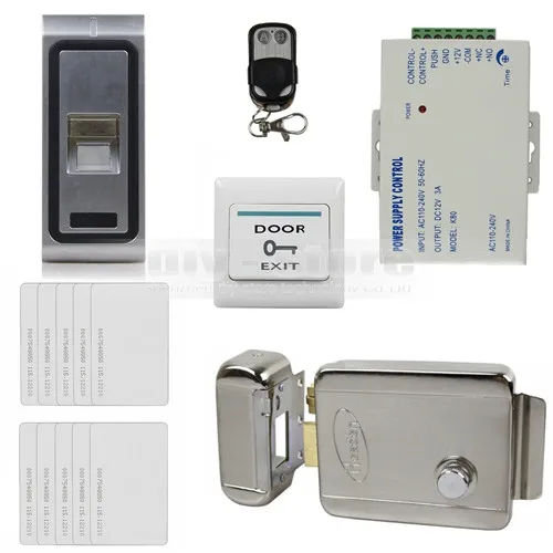 Diysecur Дистанционное управление отпечатков пальцев 125 кГц RFID ID Card Reader дверь Система контроля доступа комплект + Электрический замок