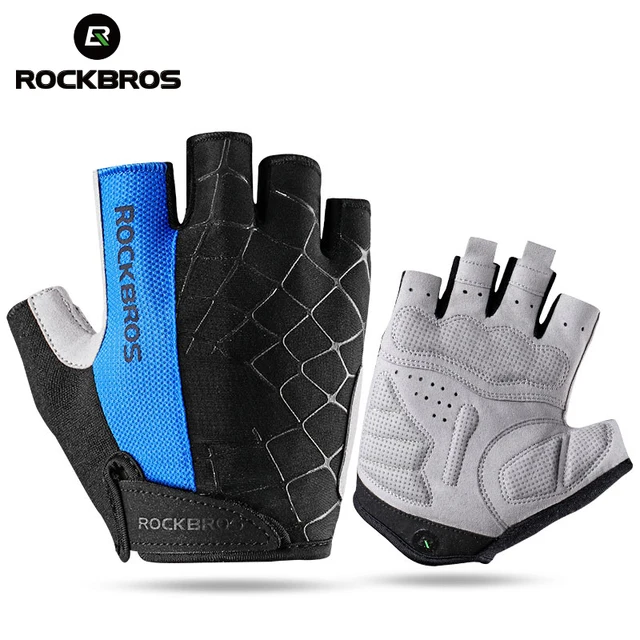US $8.93 ROCKBROS Bicycle Half Finger Gloves Shockproof Breathable MTB Mountain Bike Cycling Gloves Men Wome
