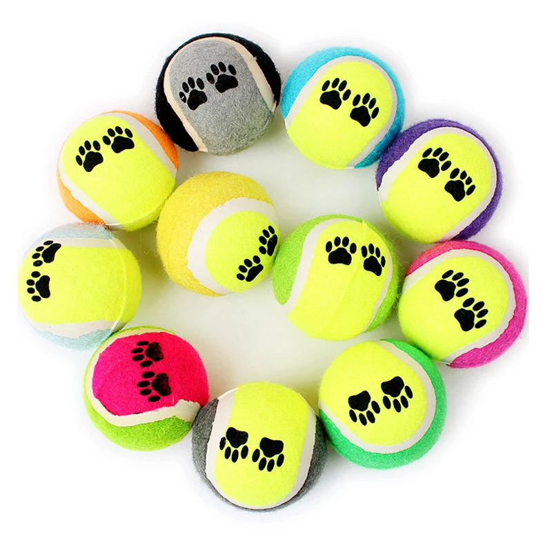 Set of 3pcs Tennis Ball for Dogs Natural Rubber Pet Dog Ball No Elastic