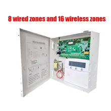 Free Shipping 16 Zones Wired and Wireless Alarm Control Pane home security Alarm host wireless and