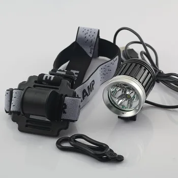 

2 in 1 Powerful Headlamp XML T6*3 LED Waterproof USB Riding Bike HeadLight Bicycle Light Frontal Head Lamp Cycling
