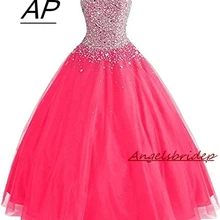ANGELSBRIDEP бальное платье Бальные платья с Стразы 15 вечерние бальные платья Блестящие Бисероплетение дебютантные платья Горячая Распродажа
