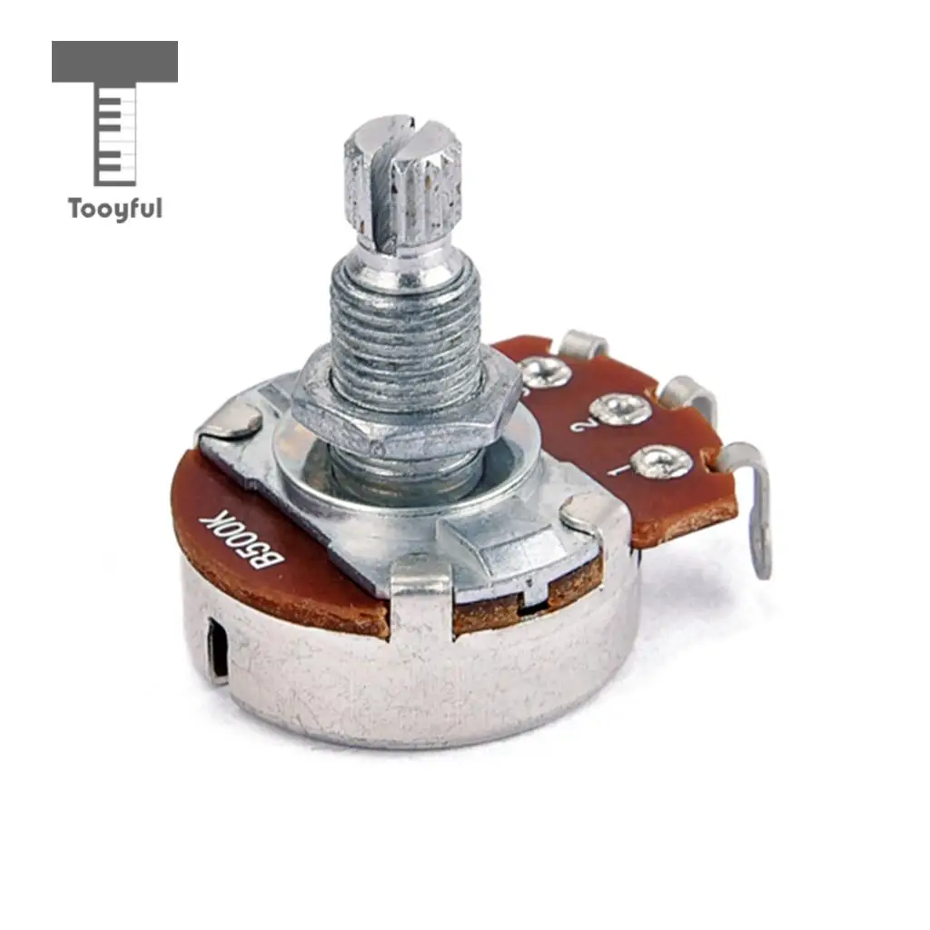 Tooyful 2 Pieces Taper B500K Potentiometer Audio Tone Pots 18mm Split Shaft for Electric Guitars Bass Parts 