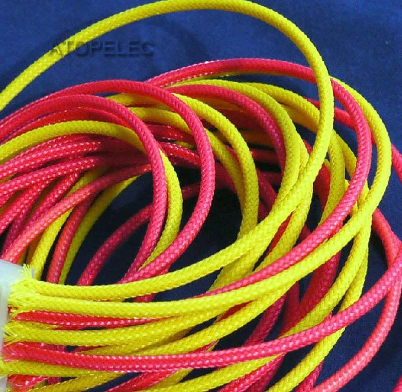 2 м 3 мм в ширину 1/" плотная плетеная ПЭТ расширяемая оплетка Кабель Оболочка черный/красный/оранжевый/желтый/зеленый/синий/серый/белый/прозрачный - Цвет: Цвет: желтый