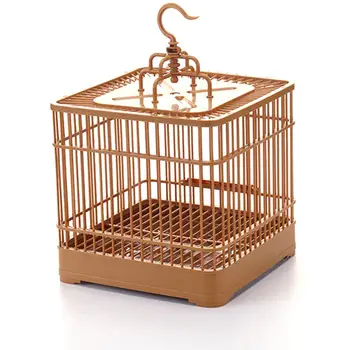 

Square Bird Feeding Cage Breathable Bird Carrier Retro Parrot House Broken-resistant Travel Cage For Small Birds