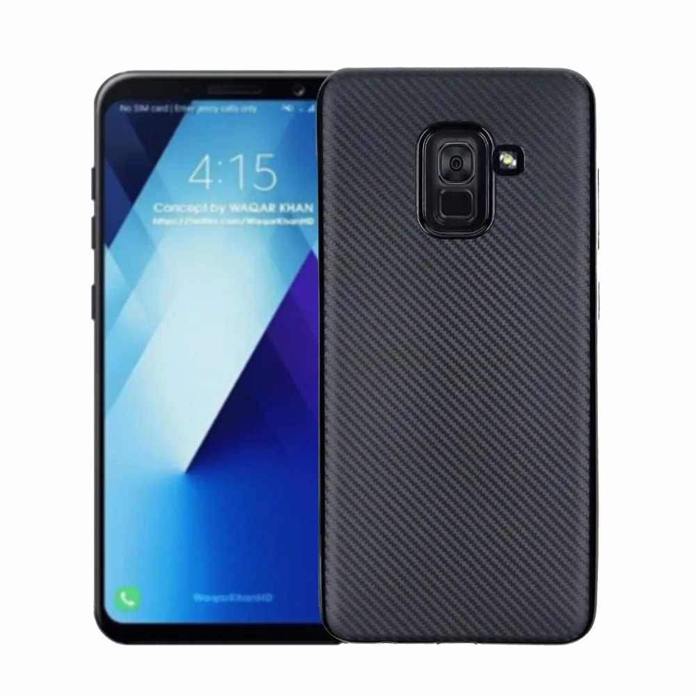 

1pcs/lot free shipping Carbon Fiber Soft TPU Case Cover For Samsung Galaxy A5 2018 A530