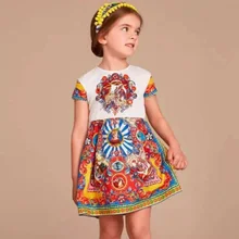 Вечерние платьядля девочек платье принцессы платье с красочными принтами наряд на день рождения одежда для девочек