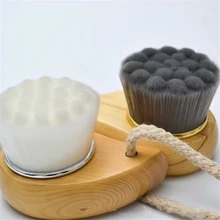 Мягкое волокно деревянная ручка Очищающая щетка для лица лицо поры глубокое очищение очиститель для лица Уход за кожей Инструменты для очистки