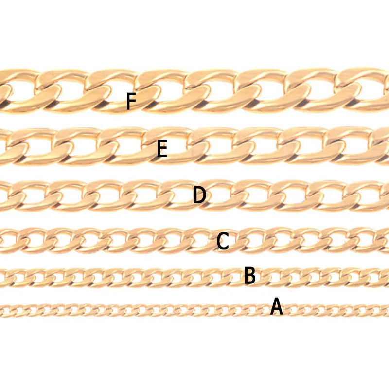Золото 316L нержавеющая сталь 1:1 NK звено мужские кубинские цепи ожерелья ювелирные изделия рождественские подарки длина на заказ