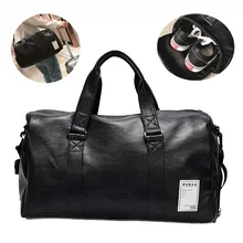 FONTO путешествия Сумки Мужская обувь сумка Большой Tote для Для женщин сумки PU Водонепроницаемый Прочный Многофункциональный Чемодан черный мешок