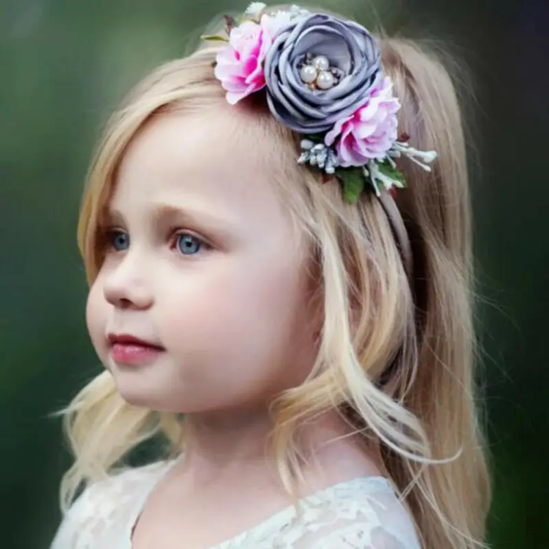 PUDCOCO 3 шт. Kinder Baby Hochzeit Blume Haar Girlande Stirnband Blumenkranz Fotografie фестиваль эластичная Цветочная повязка на голову