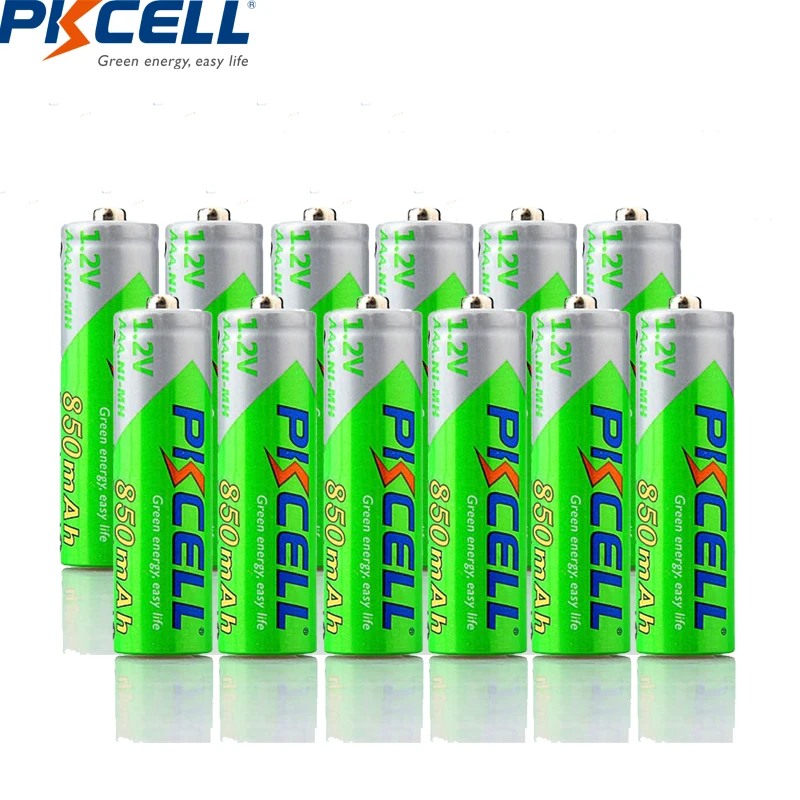 20 шт. PKCELL AAA батарея 1 2 Вольт Ni MH 850mAh перезаряжаемые батареи NIMH 3A Bateria Baterias для