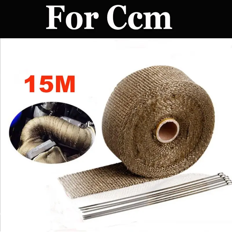 

15m Motorcycles Exhaust Duct Tape Anti-Hot Wrap Heat Downpipe Insulation Cloth Roll For Ccm 644 604 Ds E Supermoto Ft35s