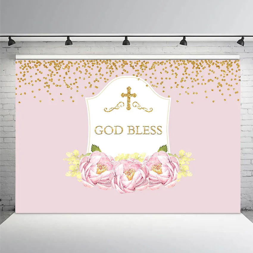 

MEHOFOTO Girl Holy Communion Background God Bless Photography Backdrop Photo Studio Party Decoration Custom Photocall Photobooth