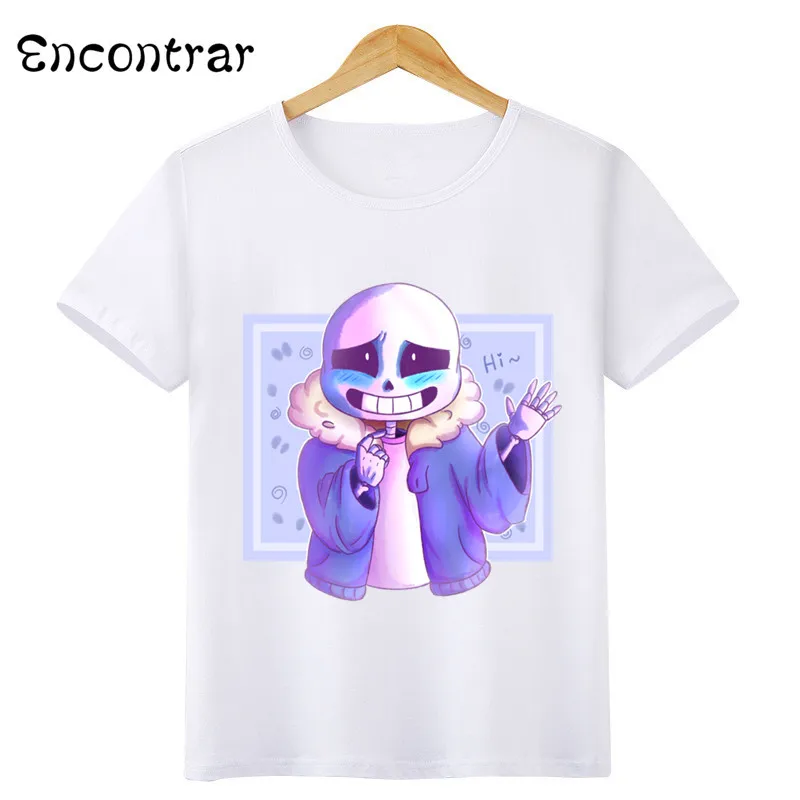 Детская игра Undertale Sans дизайн футболки для мальчиков/девочек Повседневное топы с короткими рукавами детские смешные футболки, ooo3053