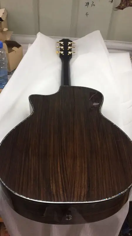 Табачная sunburst body cut Chaylor Акустическая гитара Real abalone solid top SP14 акустическая