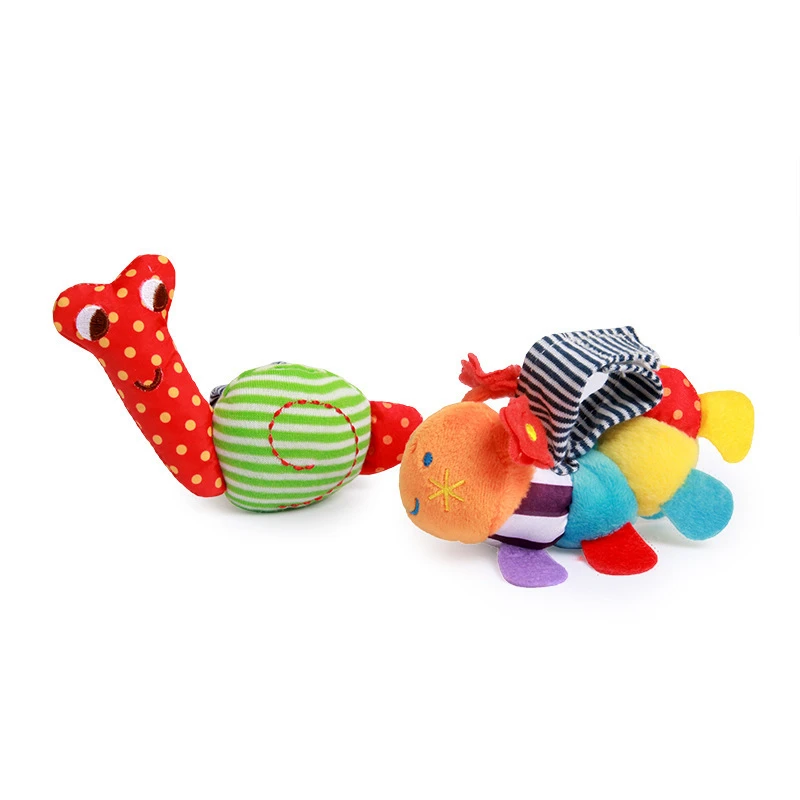 Infant Baby Kids Snails Hand Wrist Bells Rattles Soft Developmental Toys Gift Q 