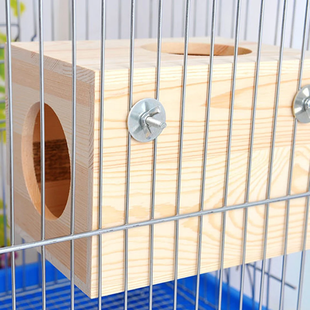 New Wood Pet Mouse Cabin Hamster Flat Top House Hideout Sleeping Cage Nest Play Toy