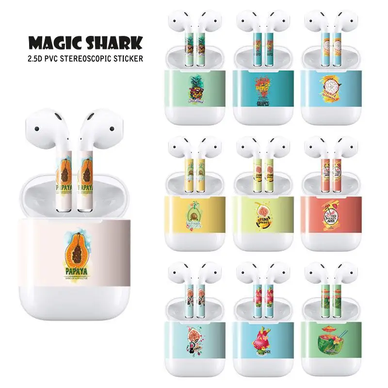 

Magic Shark High Quality Skin Sticker For Apple Airpods Design Protective Skin Earpiece Full Cover 3m Skin Sticker