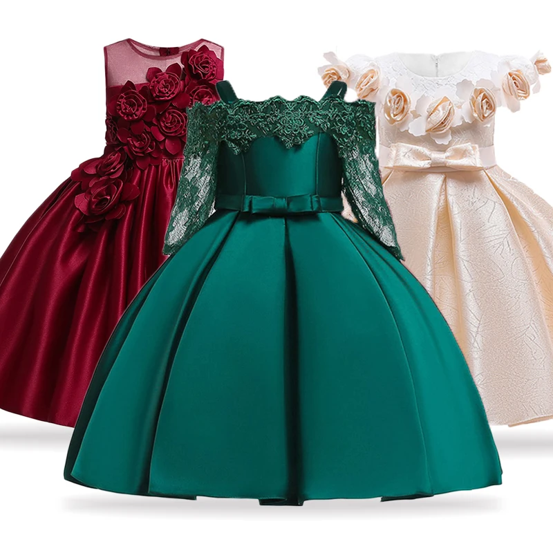 

2019 Summer Kids Dresses For Girls Elegant Princess Dress Children Evening Party Dress Flower Girl Wedding Gown vestido infantil
