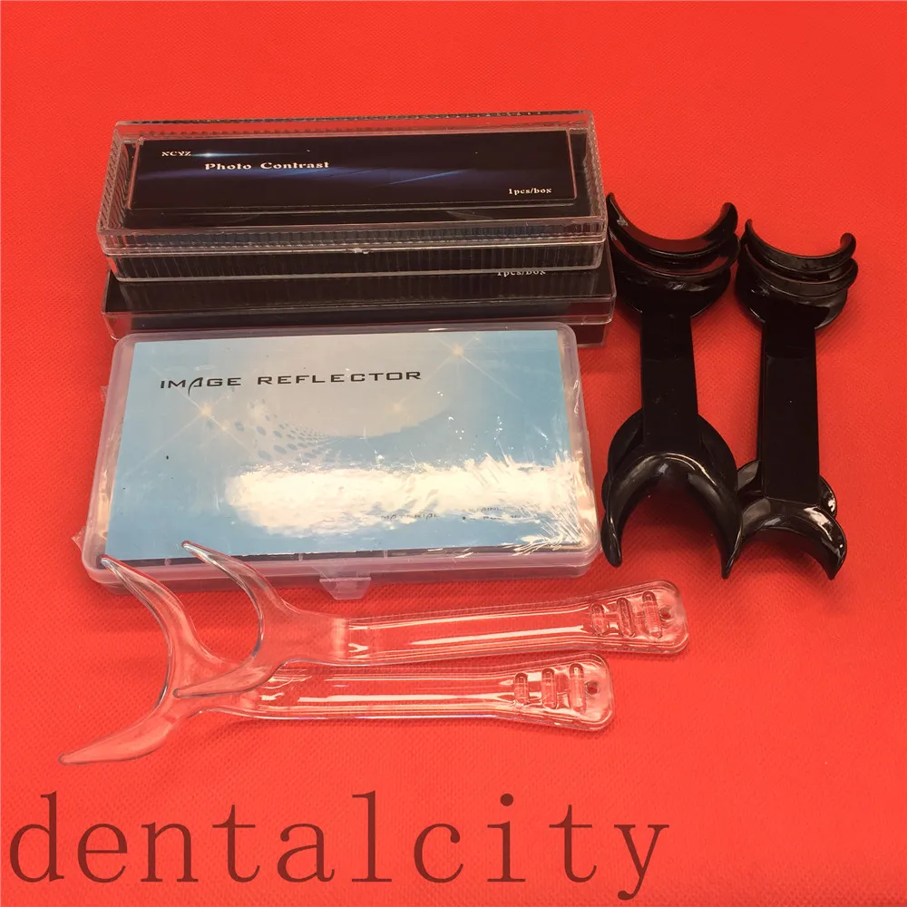 

Dental Stainless Steel Mirror+ 2pcs Double-headed Retractor +Orthodontic Lip Retractor Opener+Black Background Board