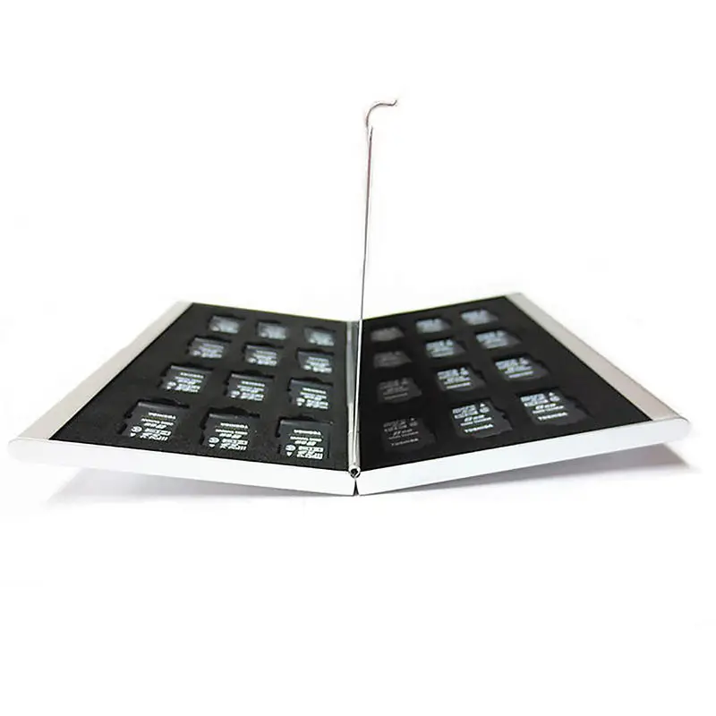 

New Aluminum 24 Micro SD TF Memory Card Storage Carrying Case Holder Protector